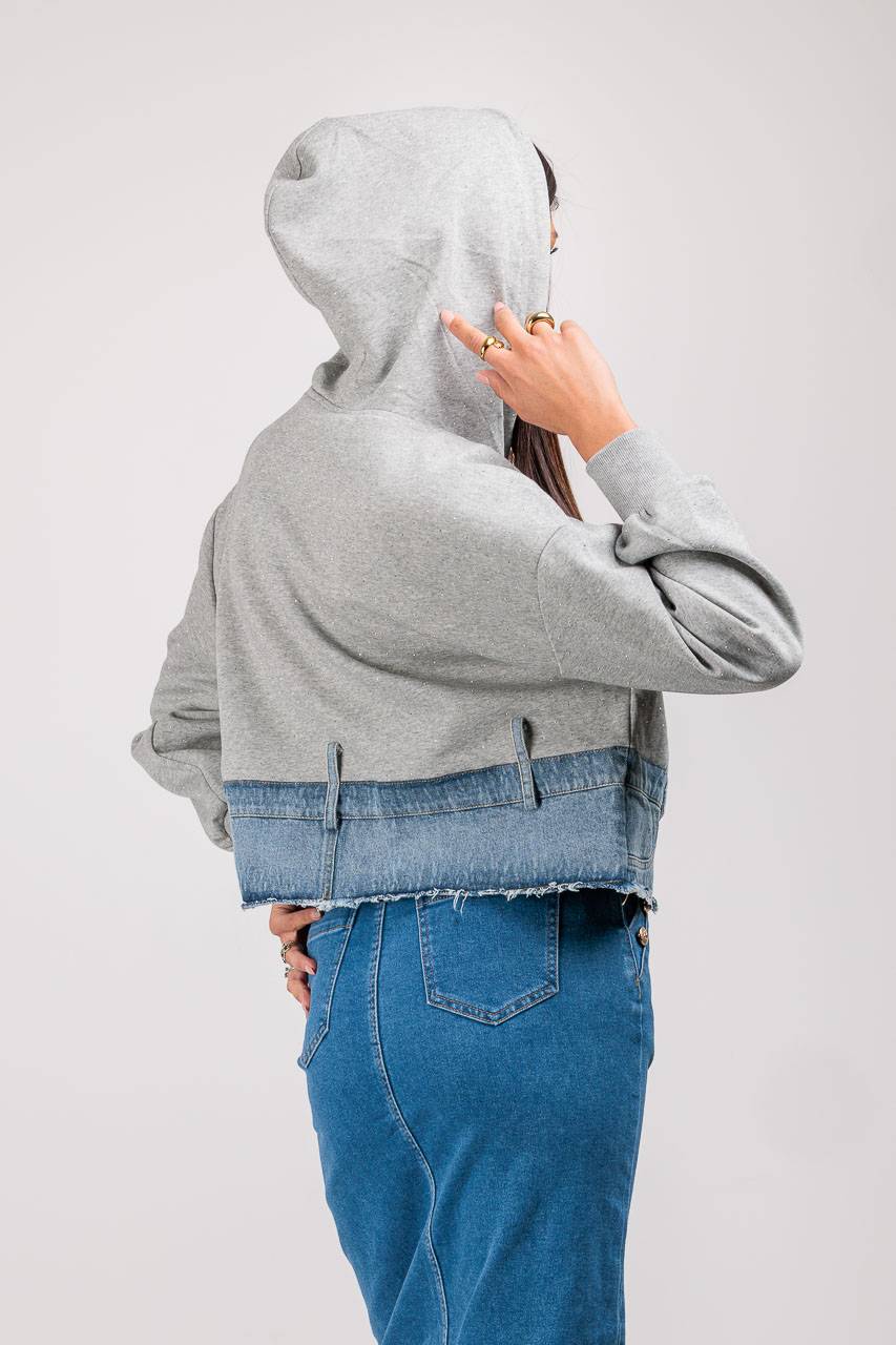 ARDESIA FELPA CON DENIM