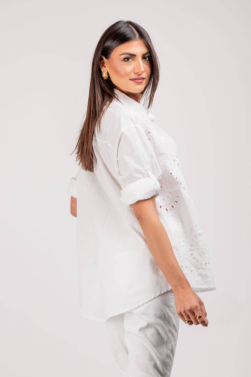 ARDESIA CAMICIA BIANCA TRAFORATA