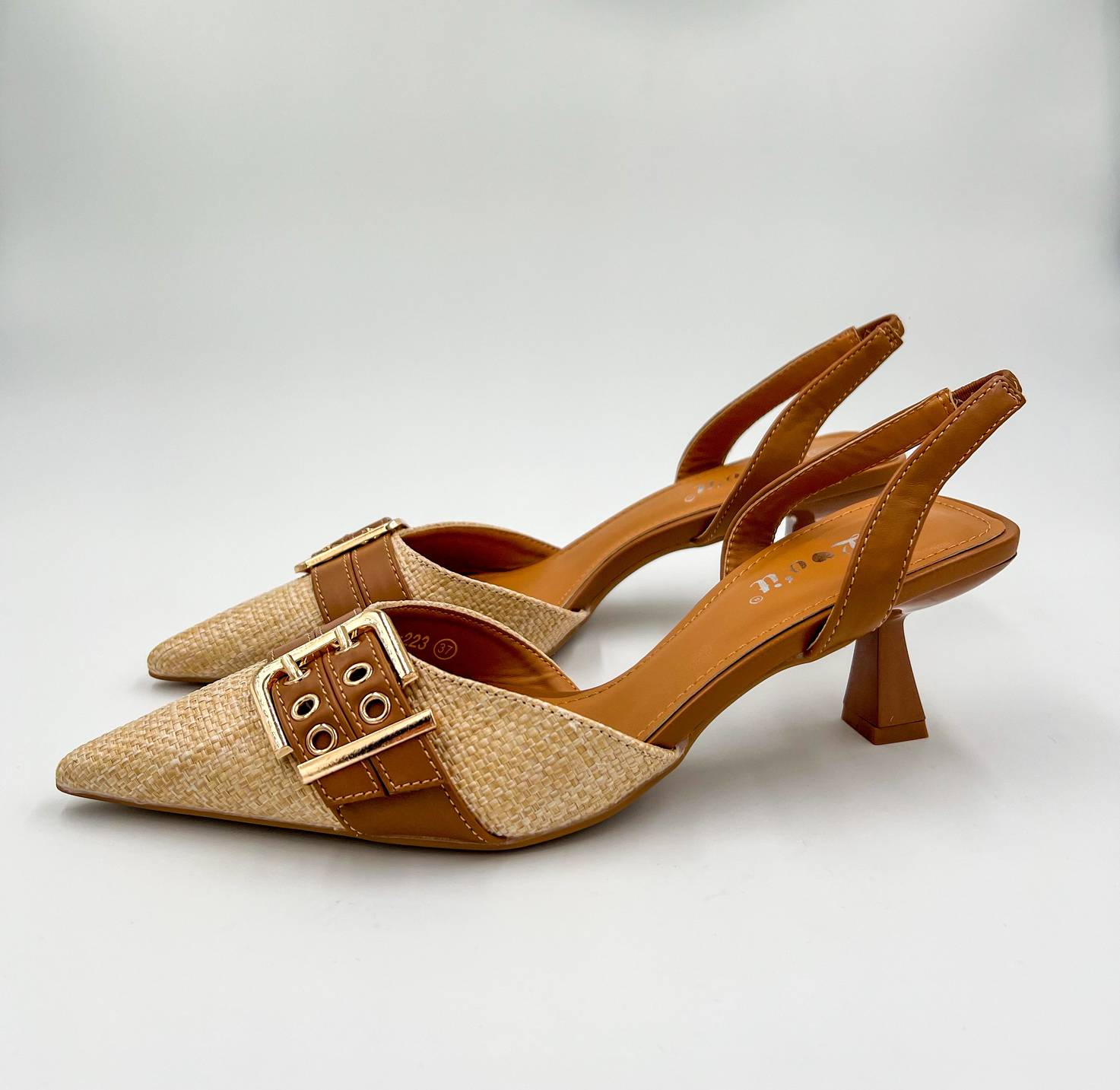 ARDESIA SLINGBACK BEIGE E CUOIO