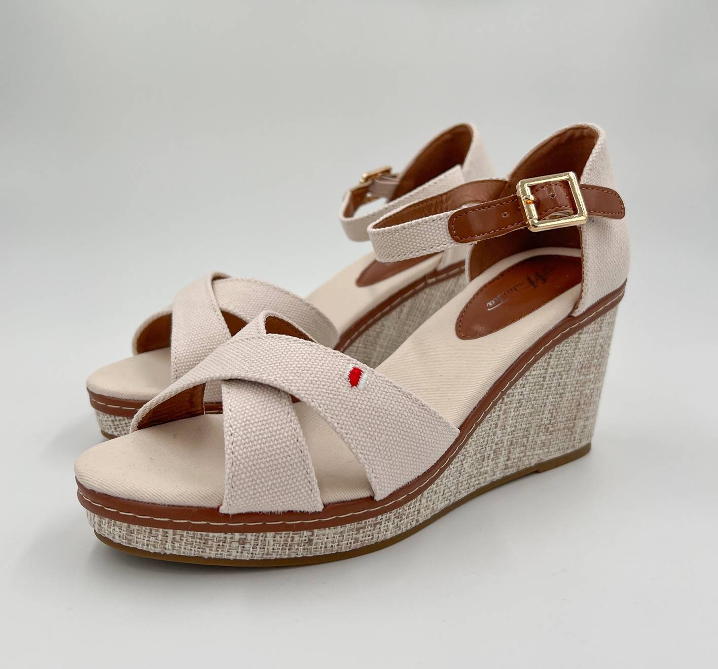 ARDESIA ZEPPA BEIGE CON CINTURINO IN CAVIGLIA REGOLABILE