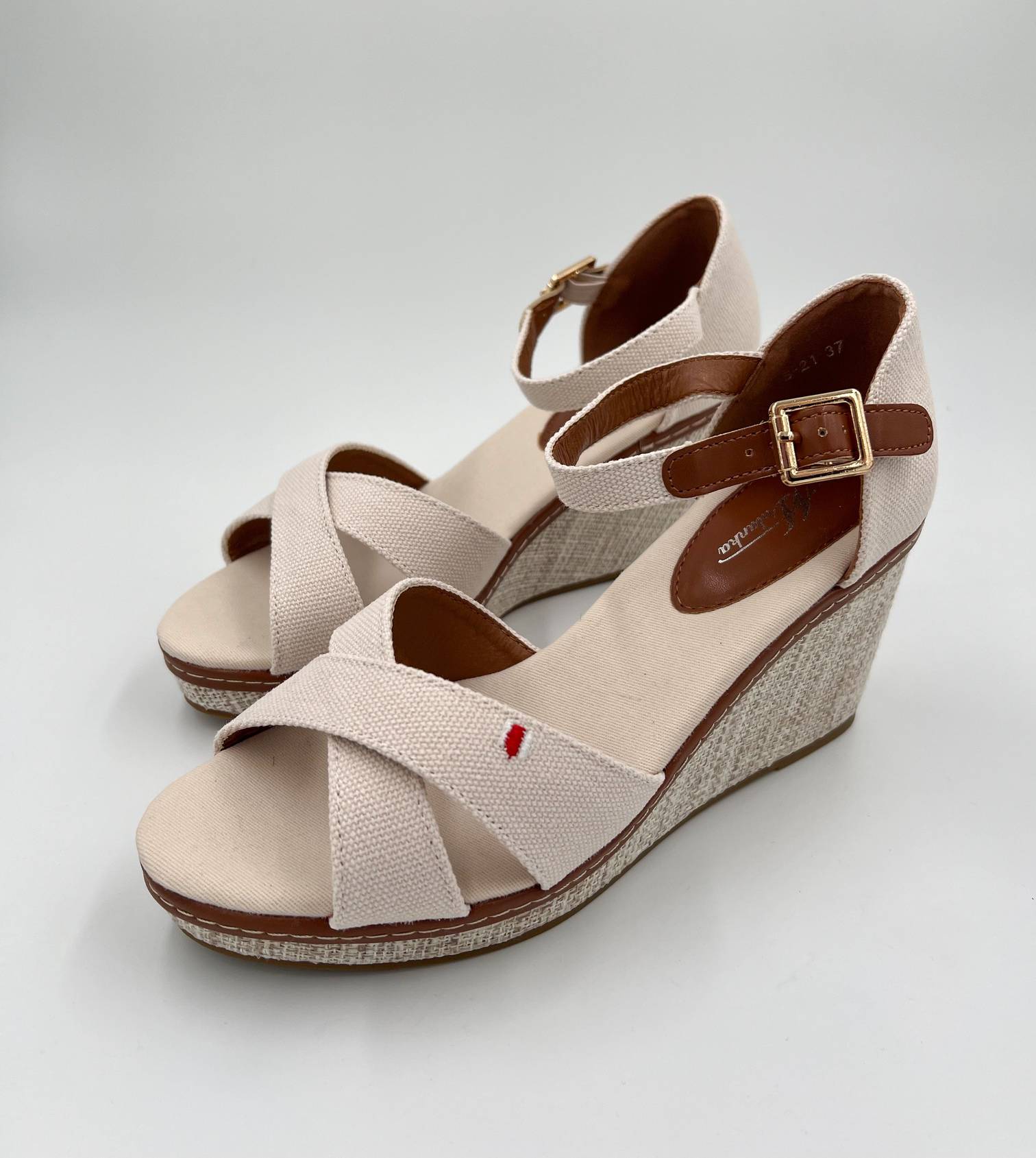 ARDESIA ZEPPA BEIGE CON CINTURINO IN CAVIGLIA REGOLABILE