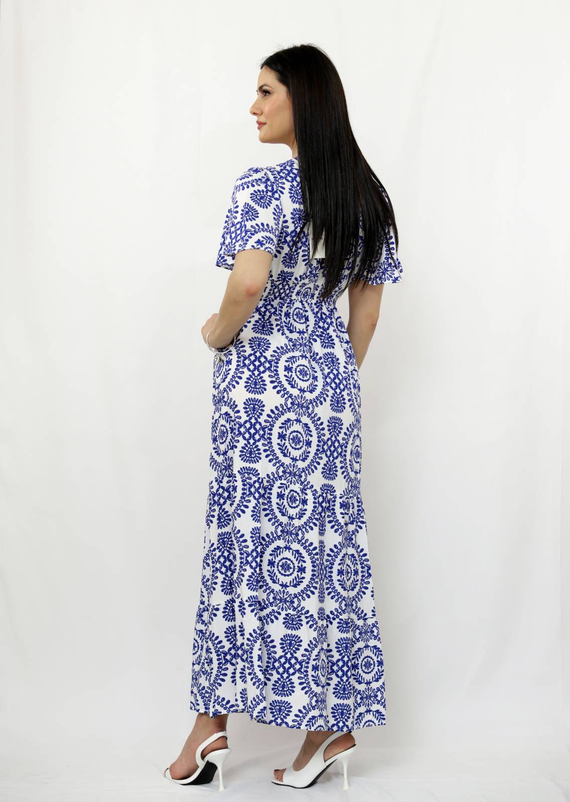 ARDESIA ABITO LUNGO BLU E BIANCO