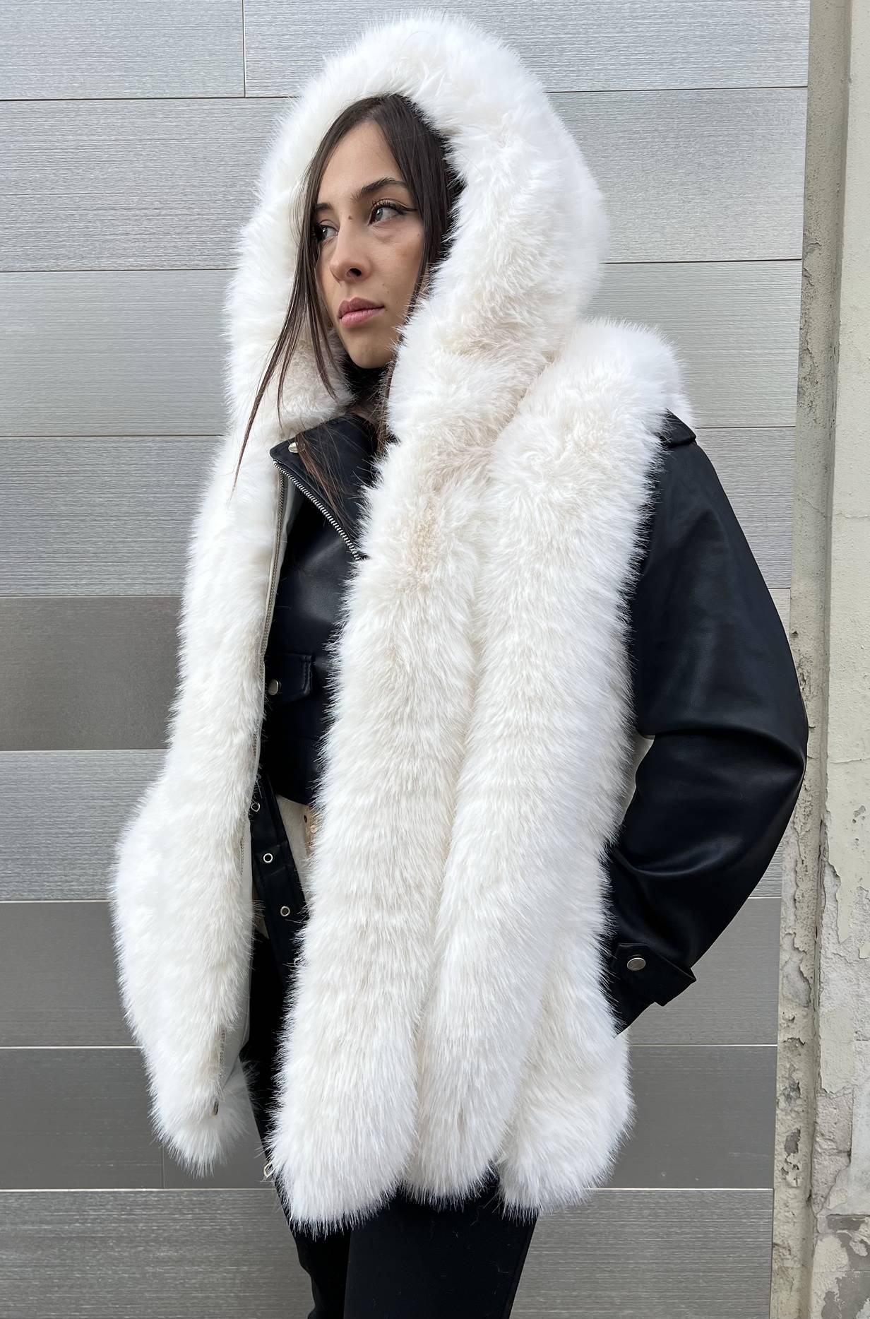 ARDESIA ECO PELLICCIA SMANICATA